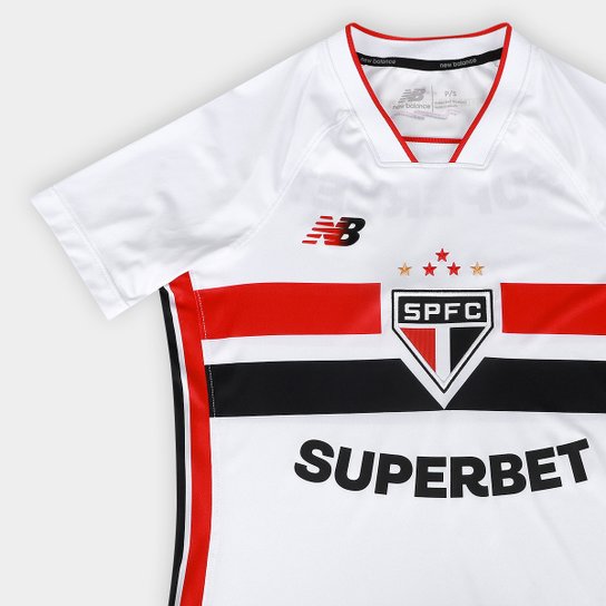 Camisa São Paulo I 26/27 Torcedor New Balance Feminina - Branco+Vermelho